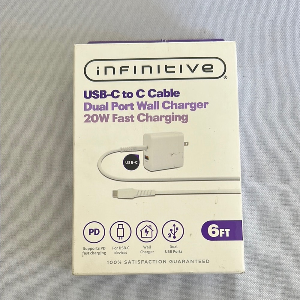 Infinitive USB-C to C Dual Port Wall Charger